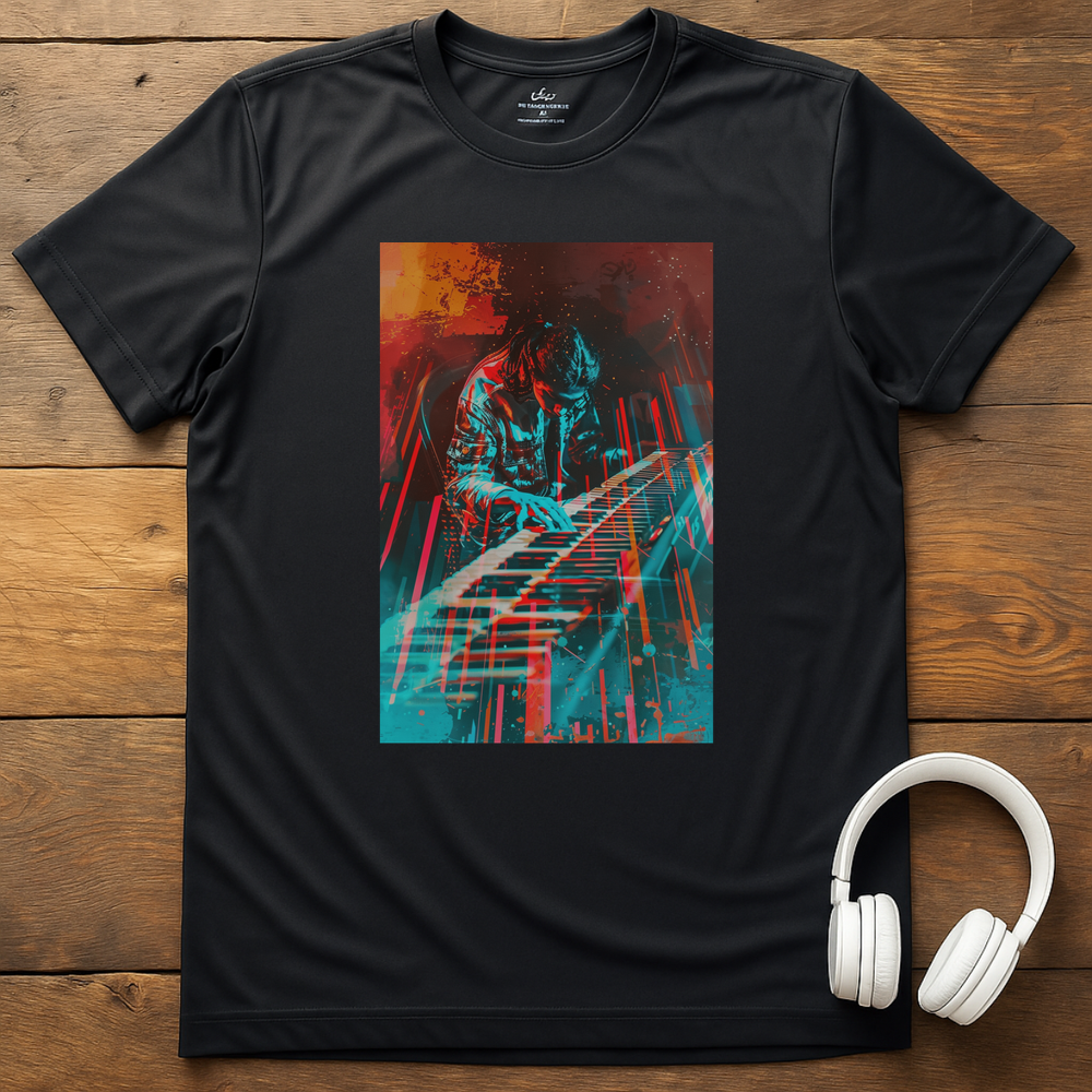 Vibrant Keyboardist T-Shirt - Black