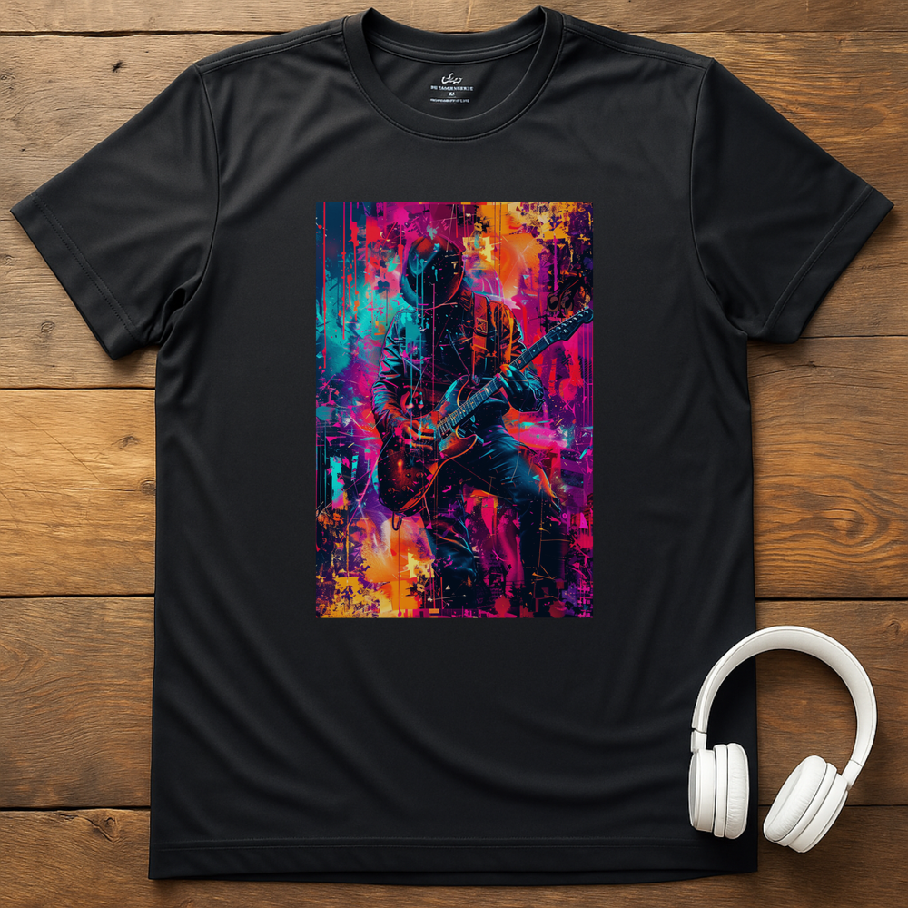 Vibrant Guitarist T-Shirt - Black