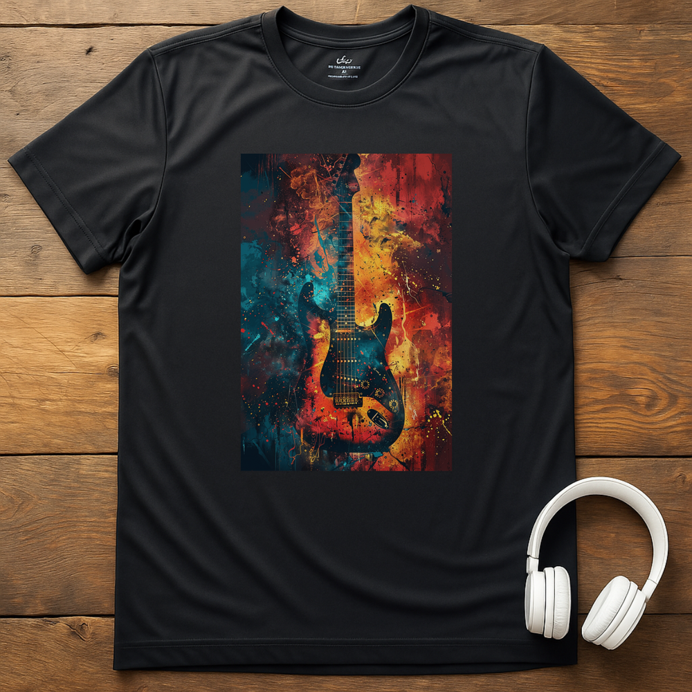 Vibrant Guitar T-Shirt - Black
