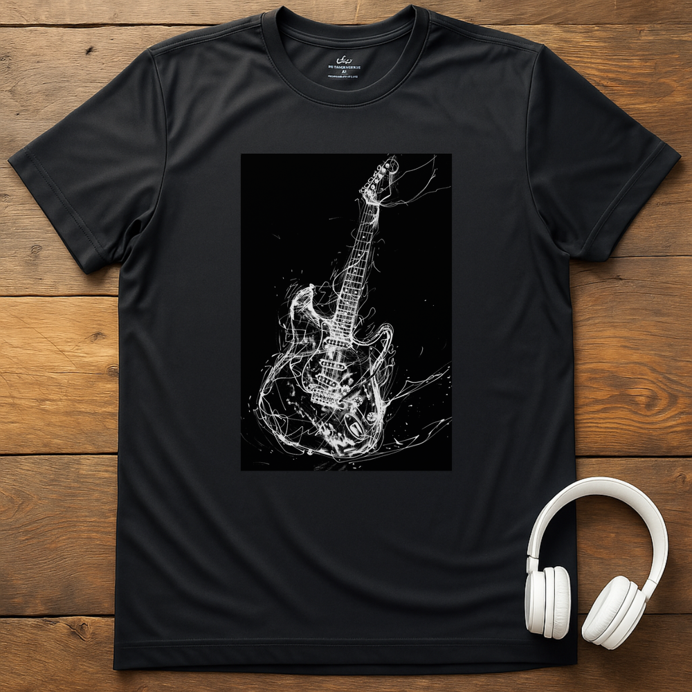 Tangled Electric Guitar T-Shirt - Black