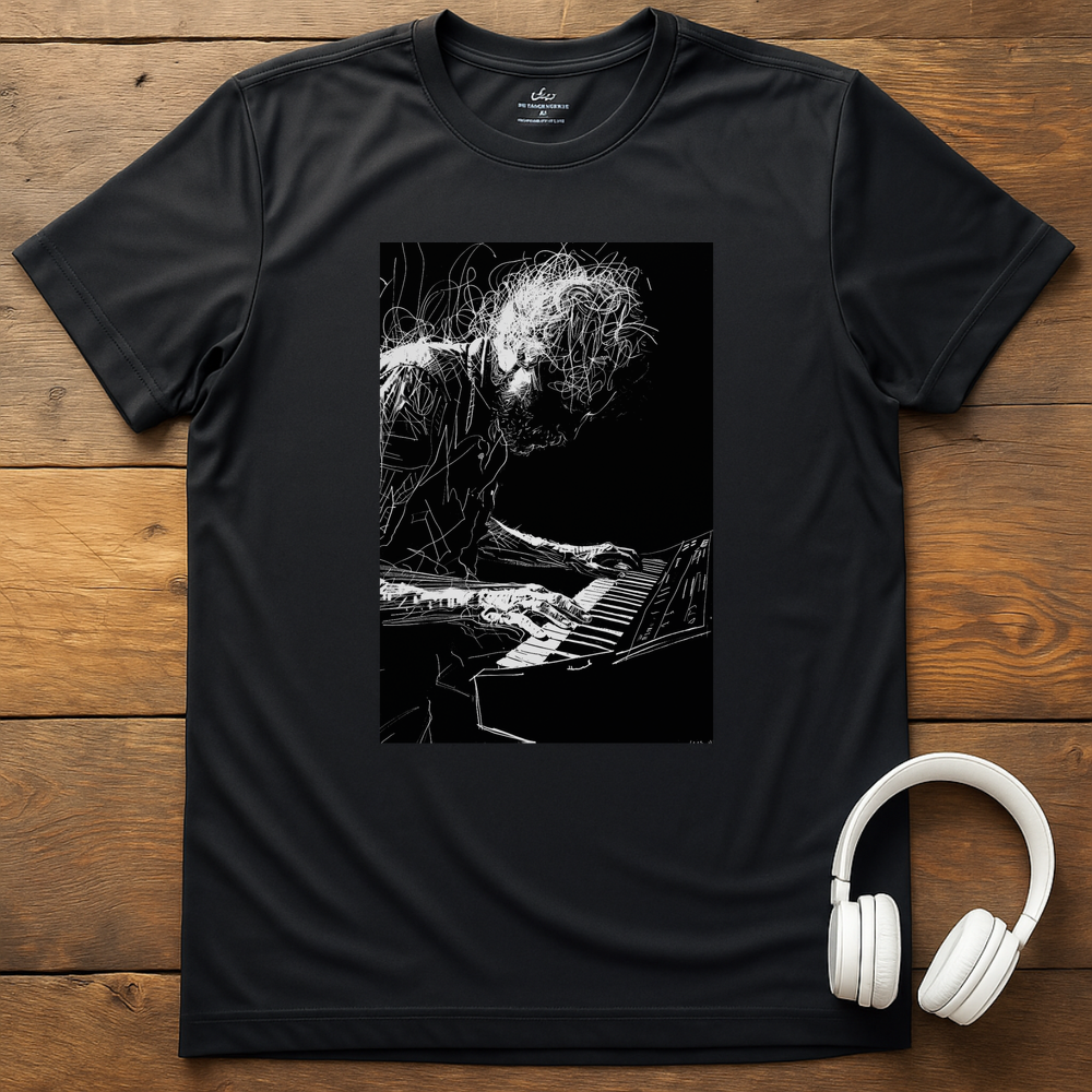 Tangled Keyboardist T-Shirt - Black