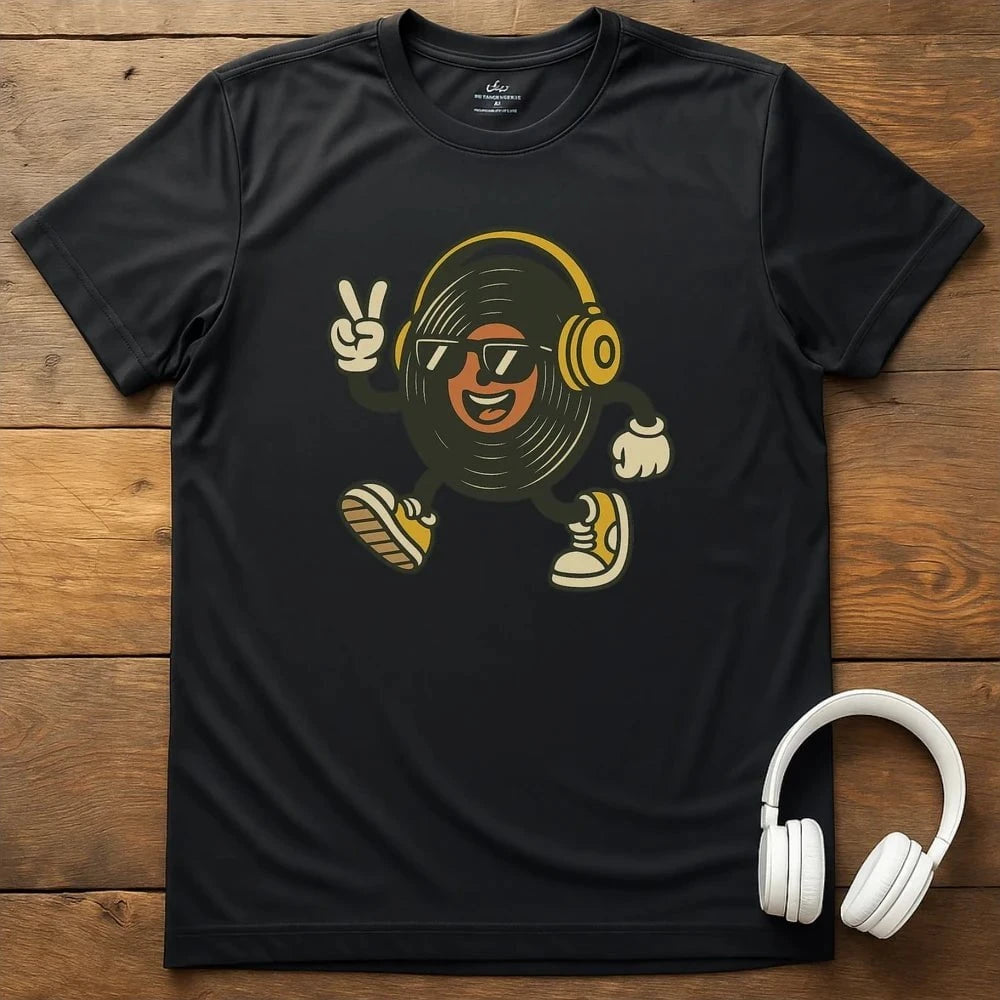 Peace Record T-Shirt - Black