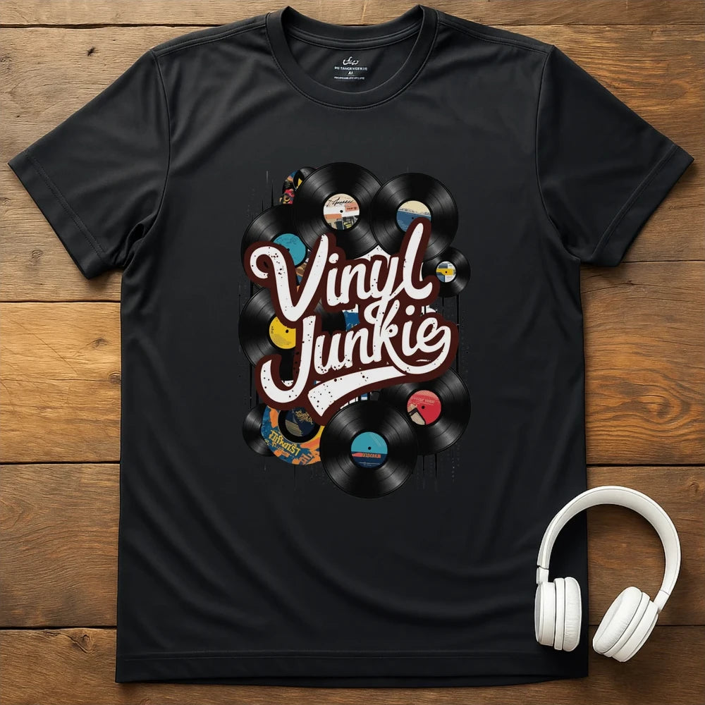 Vinyl Junkie T-Shirt - Black