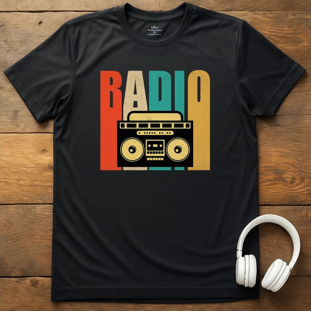 Retro Radio T-Shirt - Black