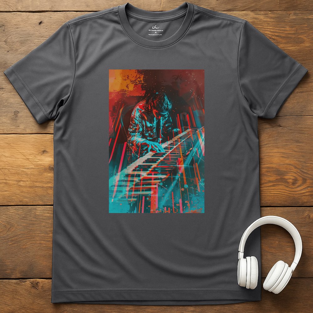 Vibrant Keyboardist T-Shirt - Charcoal