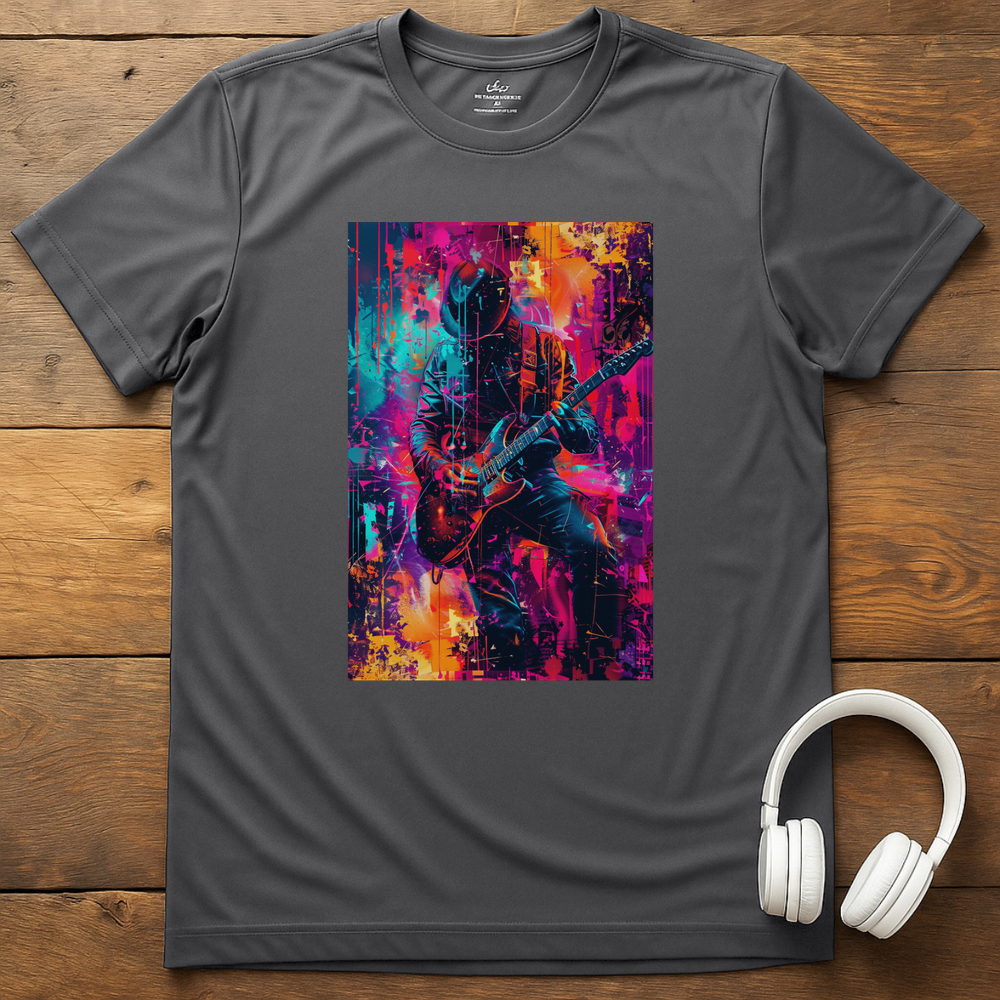 Vibrant Guitarist T-Shirt - Charcoal