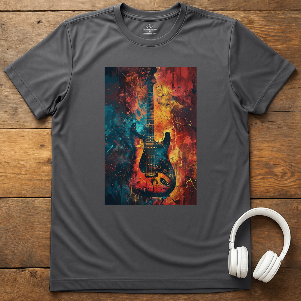 Vibrant Guitar T-Shirt - Charcoal