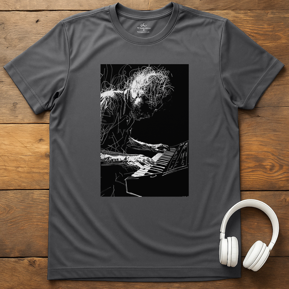 Tangled Keyboardist T-Shirt - Charcoal