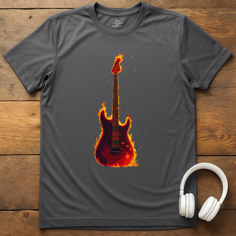 Fire Guitar T-Shirt - Charcoal