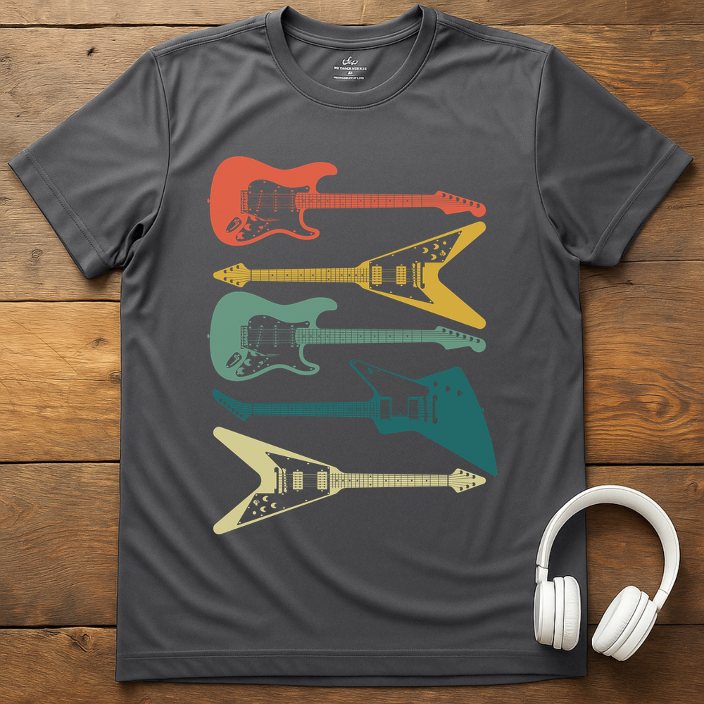 5 Electric Guitars T-Shirt - Charcoal