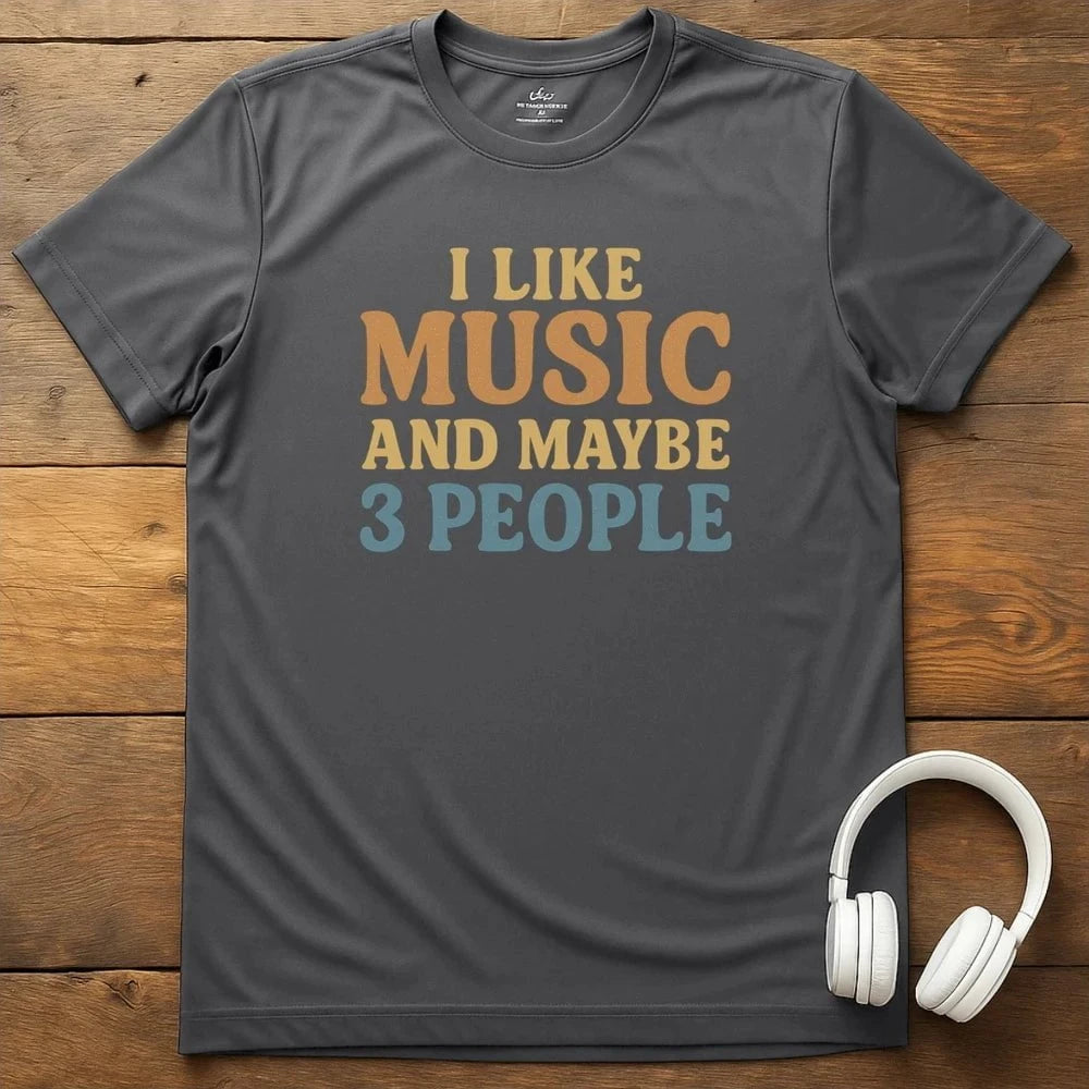 I Like Music T-Shirt - Charcoal