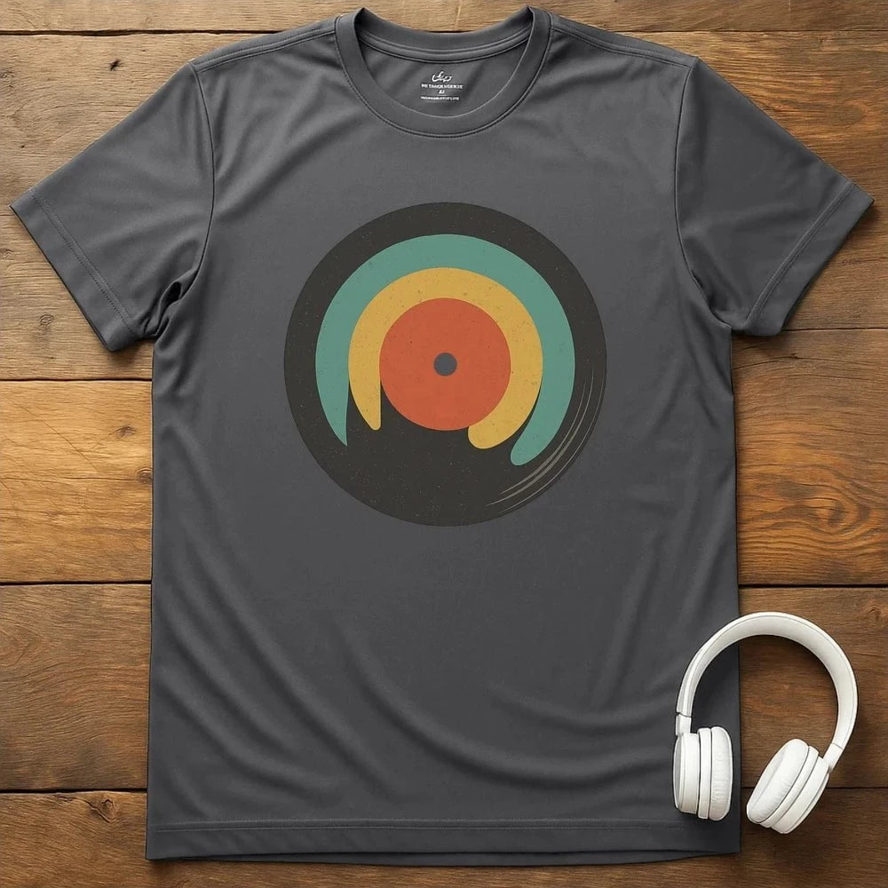 Retro Record T-Shirt - Charcoal