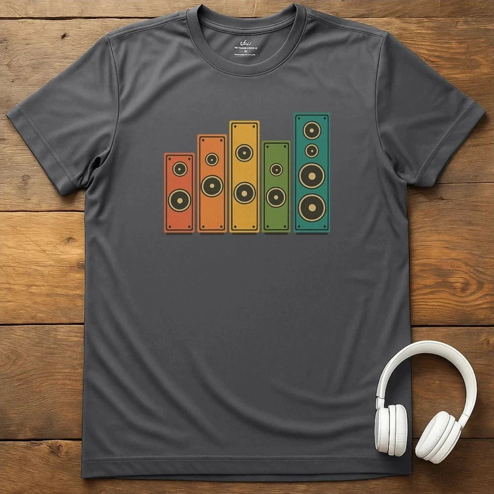 Speaker Rainbow T-Shirt - Charcoal