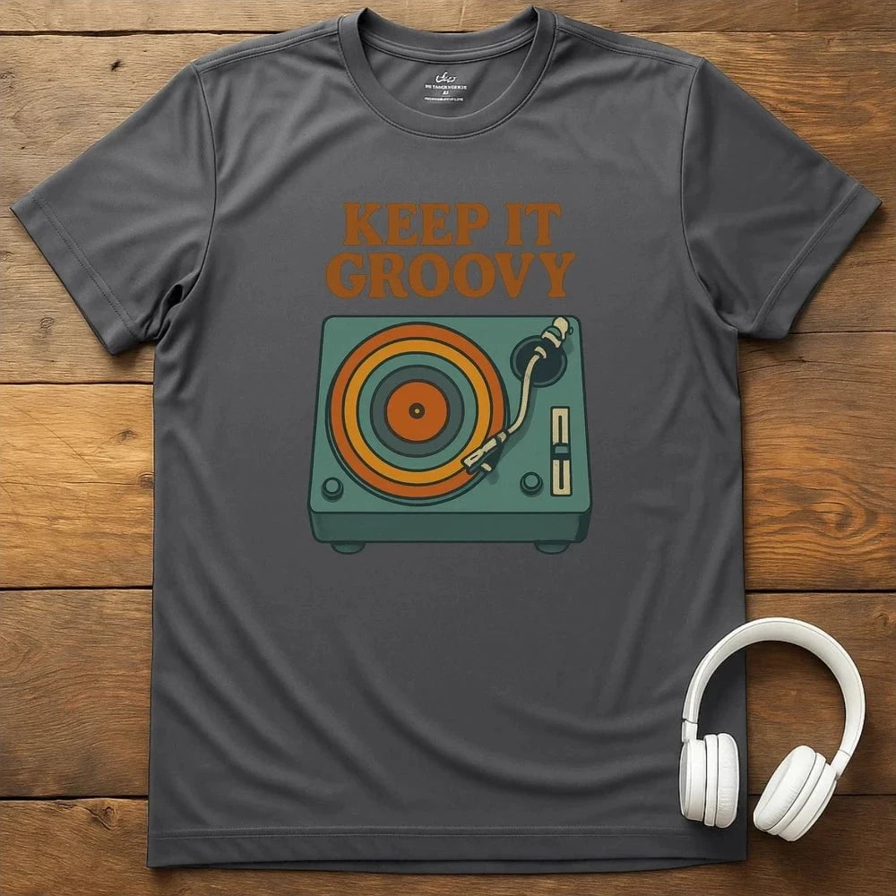 Keep It Groovy T-Shirt - Charcoal