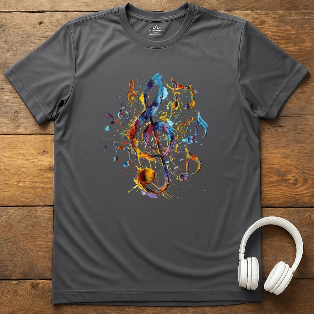 Music Notes T-Shirt - Charcoal