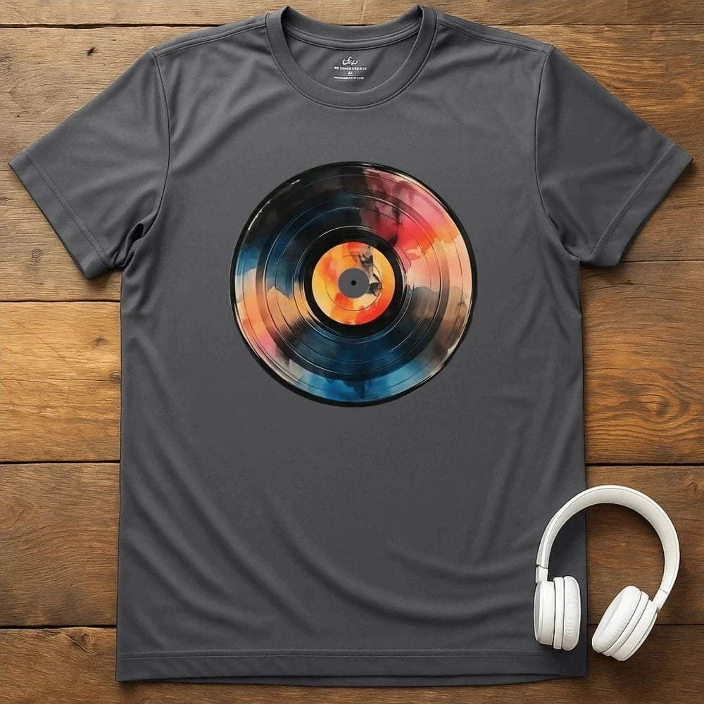 Pastel Record T-Shirt - Charcoal