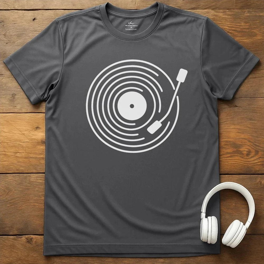 Spinning Record T-Shirt - Charcoal