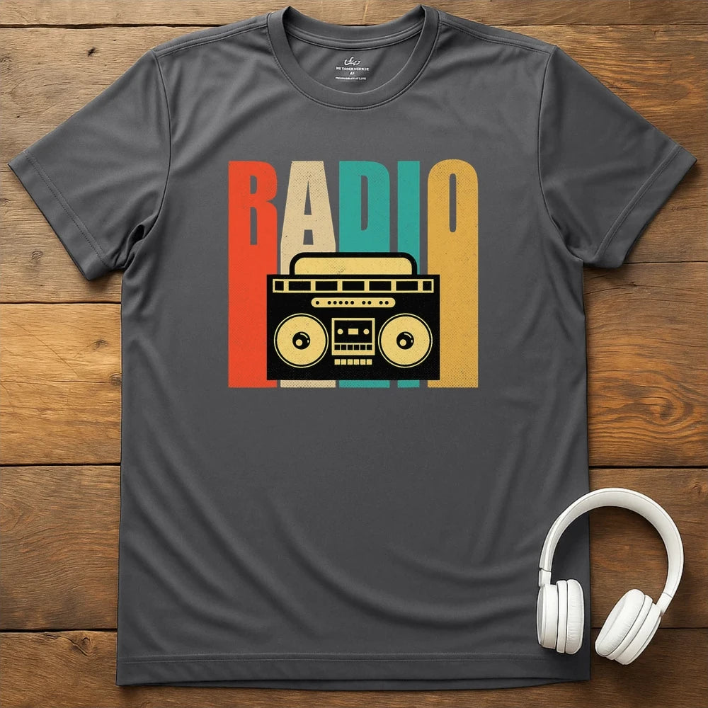 Retro Radio T-Shirt - Charcoal