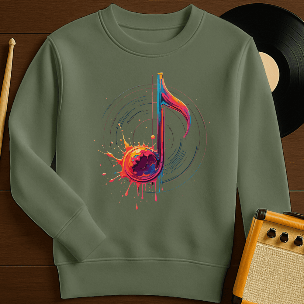 Color Me Music Crewneck - Military Green