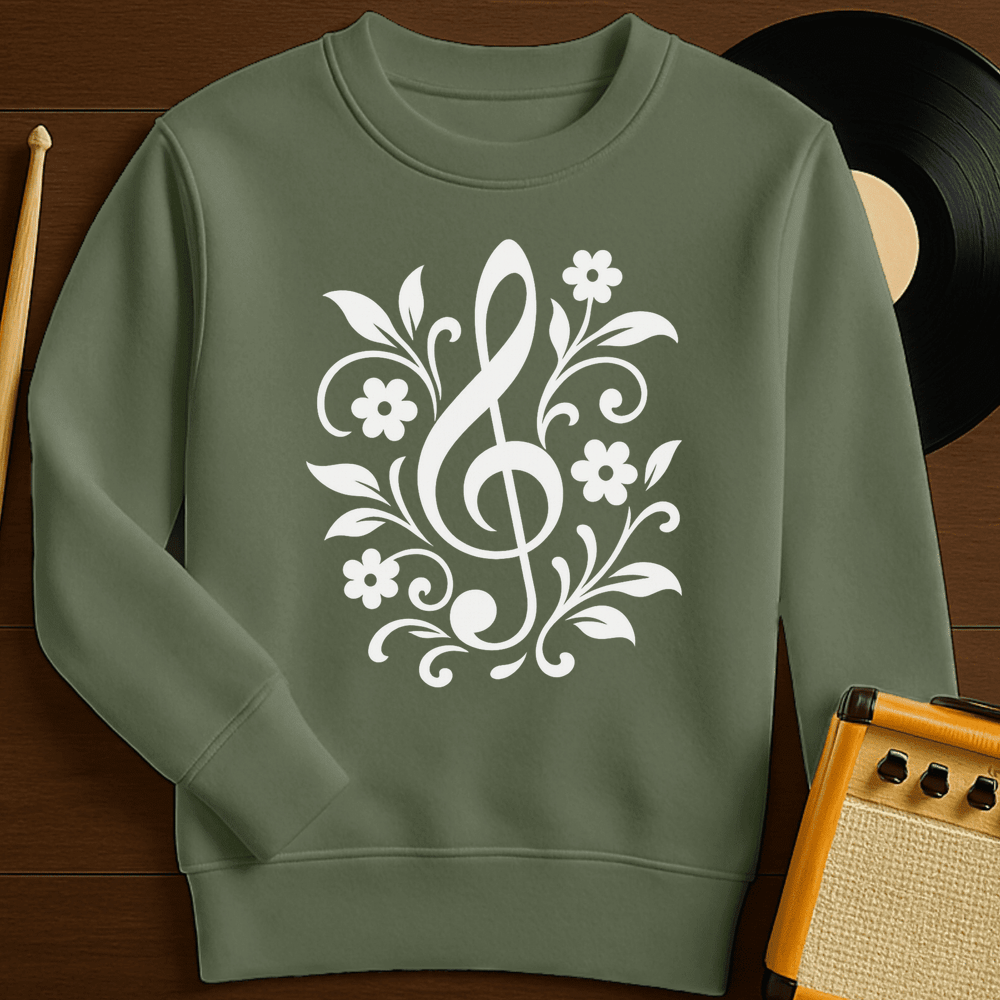 Treble Clef Crewneck - Military Green