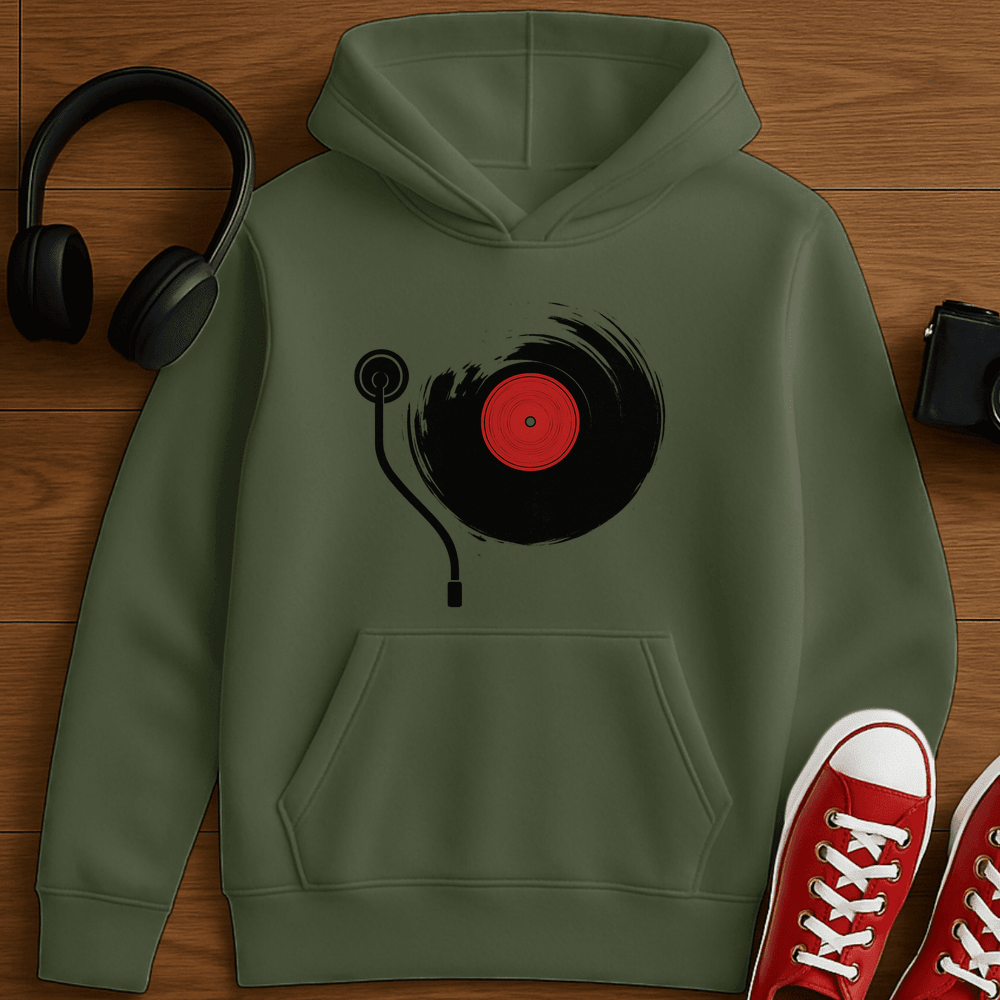 Vinyl Sound Hoodie - Military Green