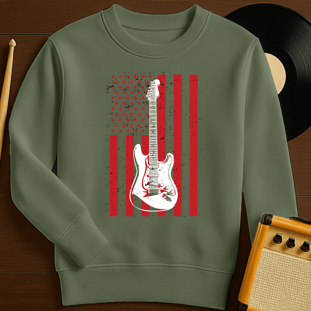 Flag Rocker Crewneck - Military Green