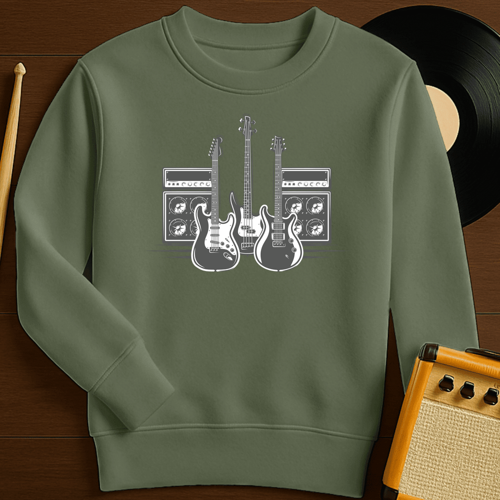 Guitar Band Crewneck - Military Green