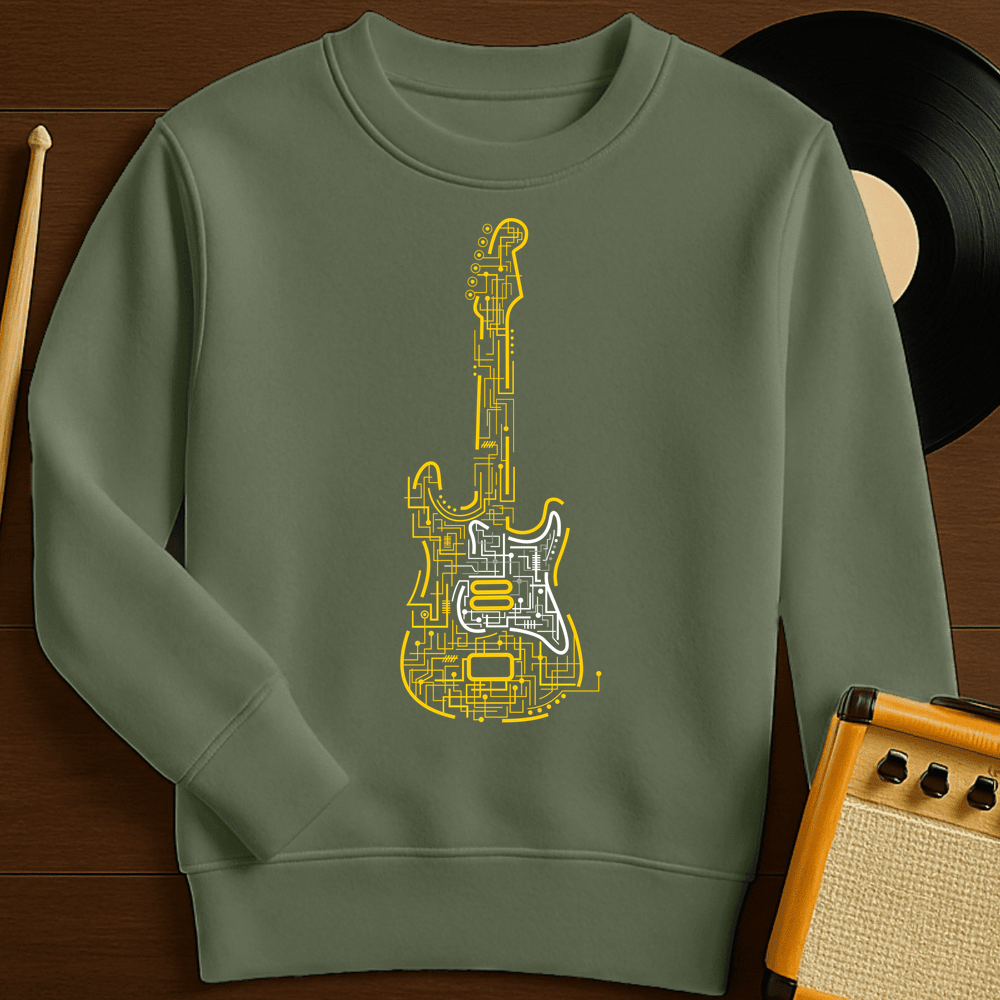 Connected Guitar Crewneck - Military Green
