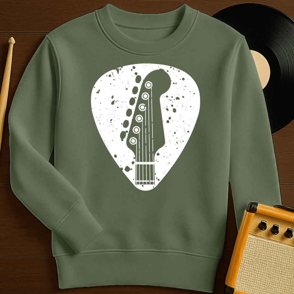 Guitar Pick Crewneck - Military Green
