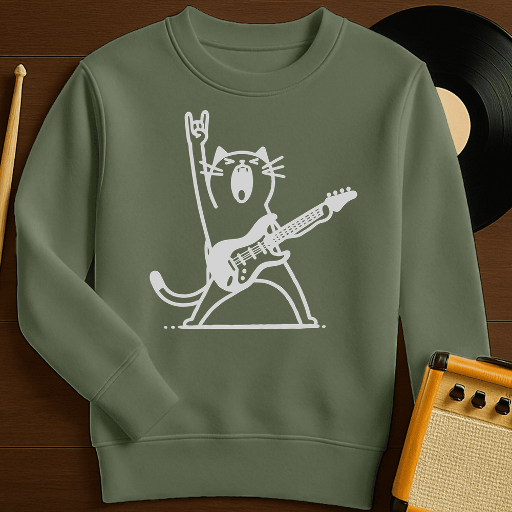 Meow Crewneck - Military Green