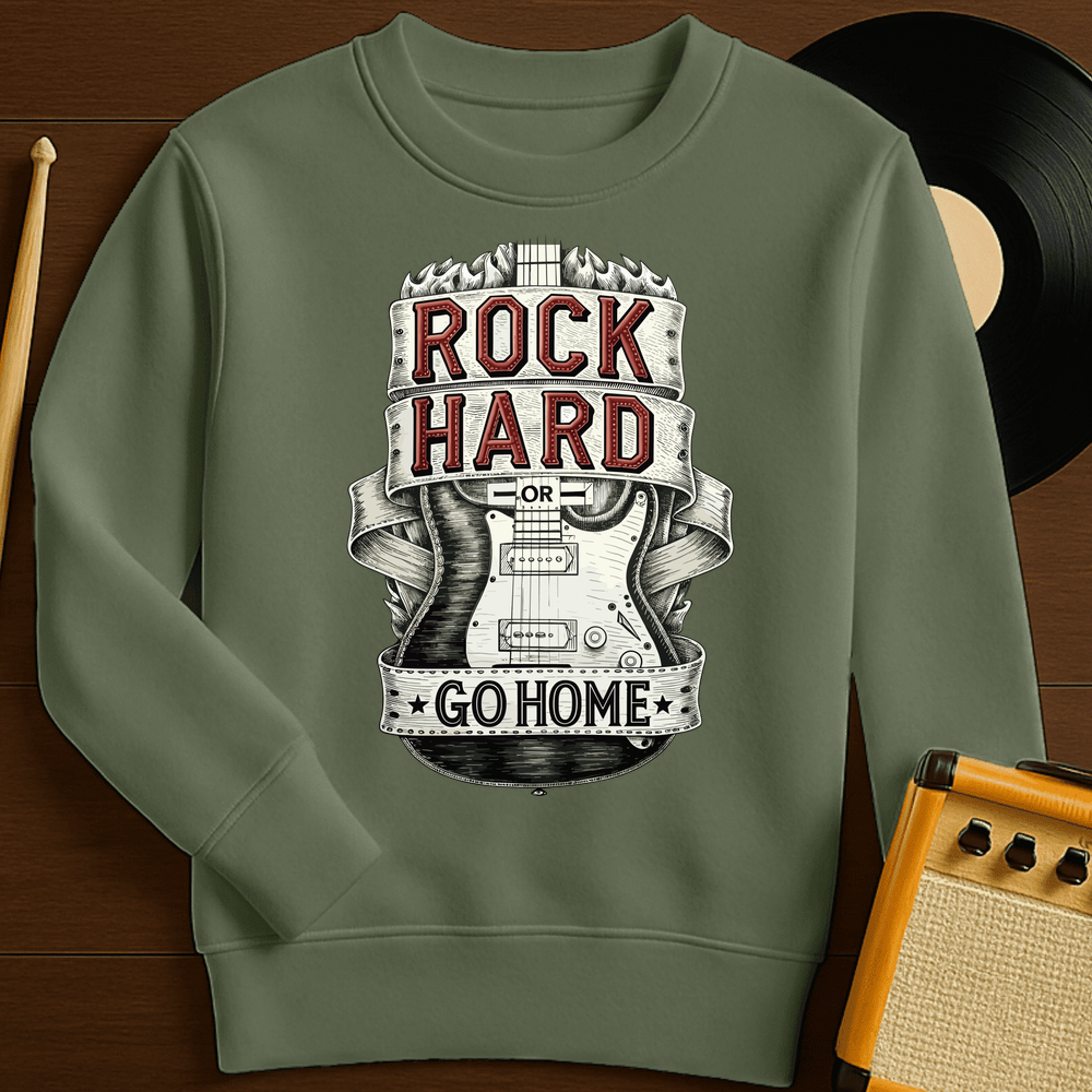 Rock Hard Crewneck - Military Green