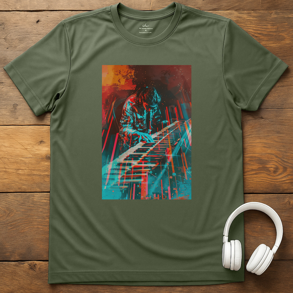 Vibrant Keyboardist T-Shirt - Military Green