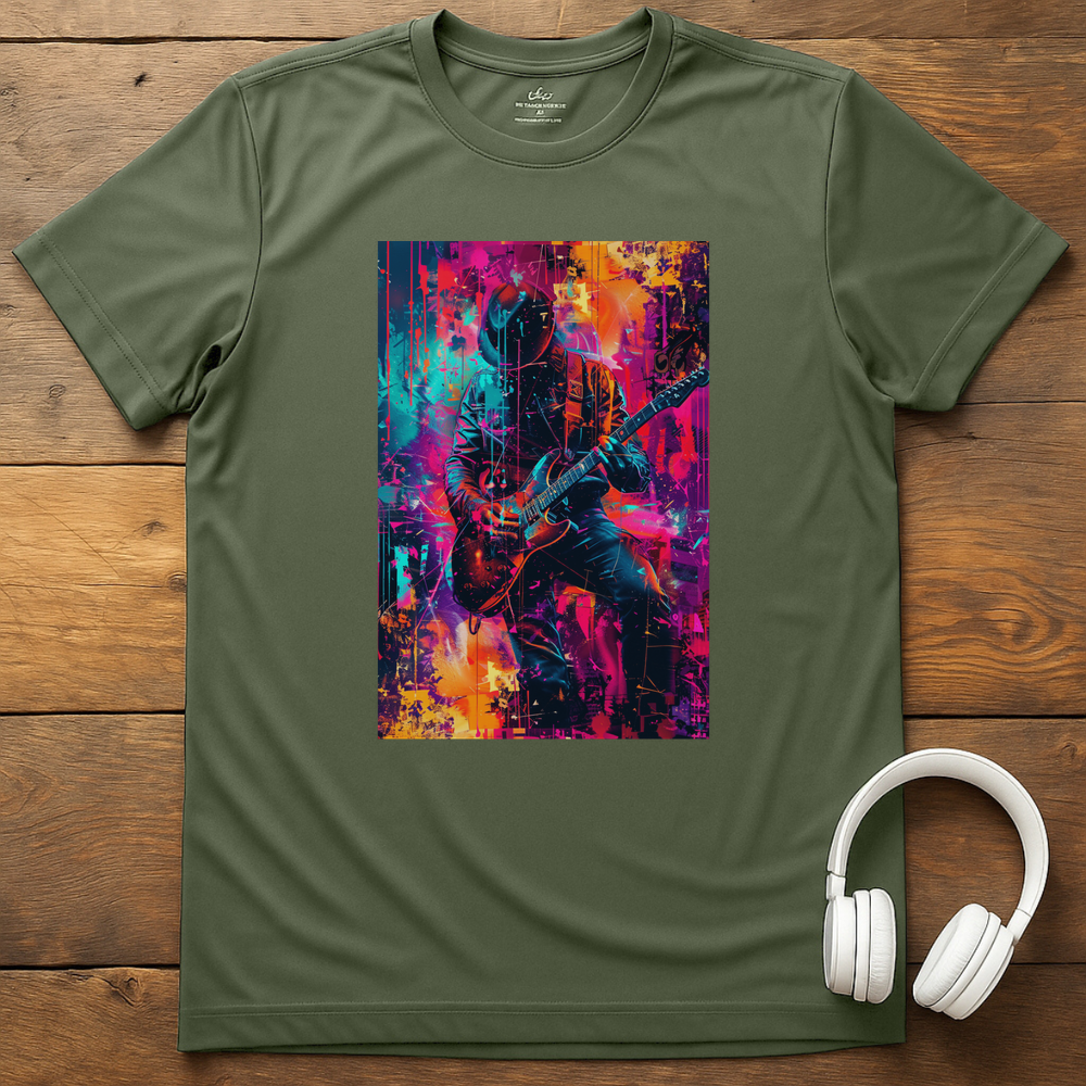 Vibrant Guitarist T-Shirt - Military Green