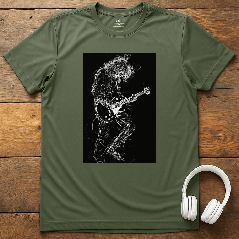 Tangled Guitarist T-Shirt - Military Green