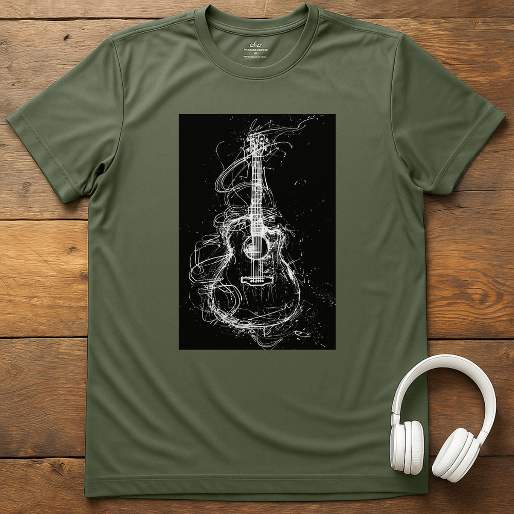Tangled Guitar T-Shirt - Military Green