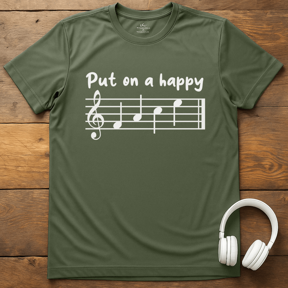 Happy Face T-Shirt - Military Green