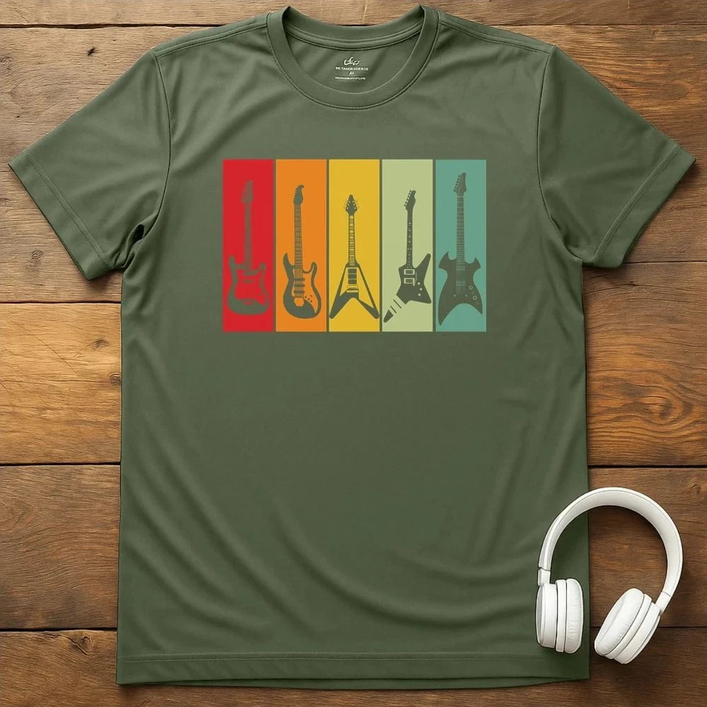 5 Guitars T-Shirt - Military Green