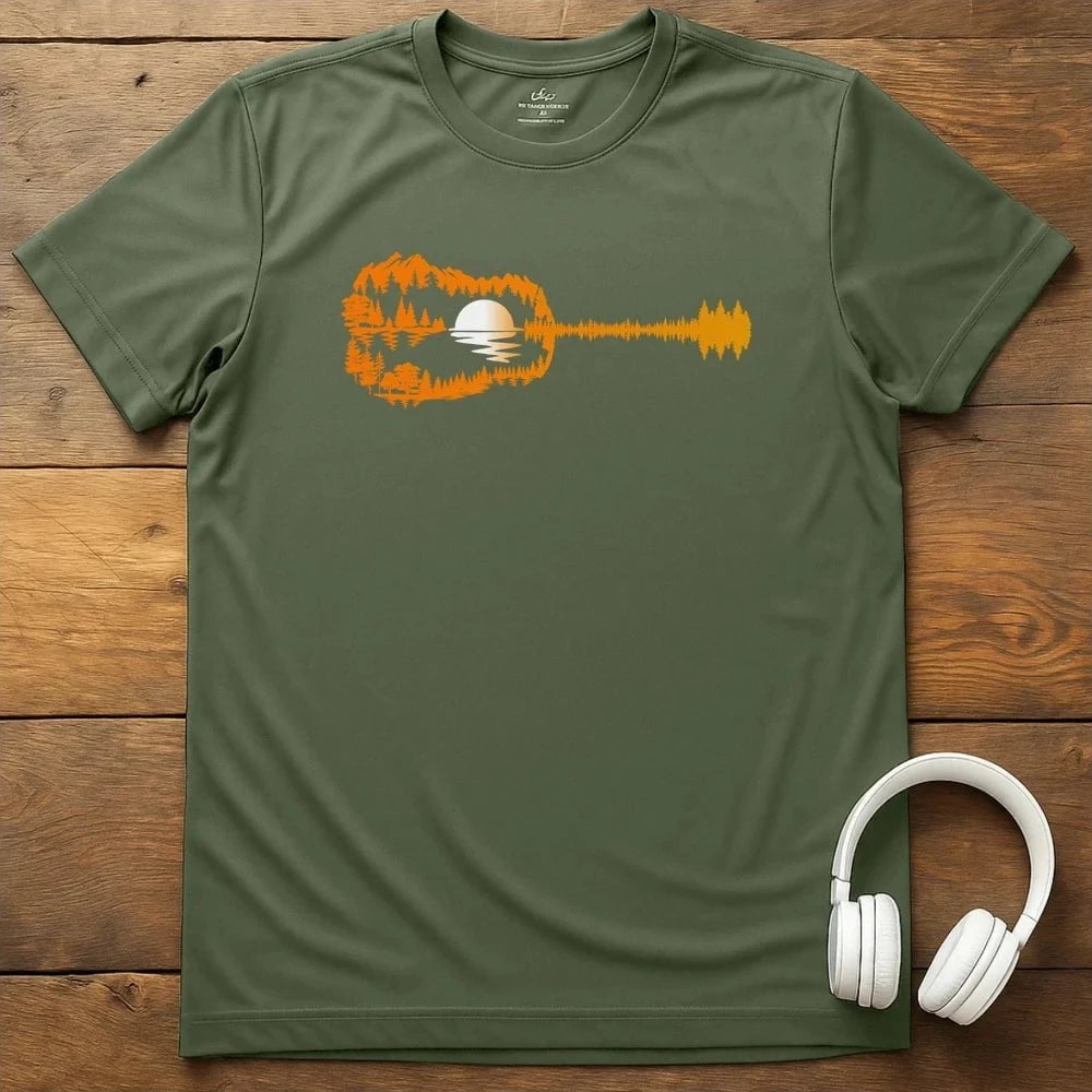 Guitar Sunset T-Shirt - Military Green