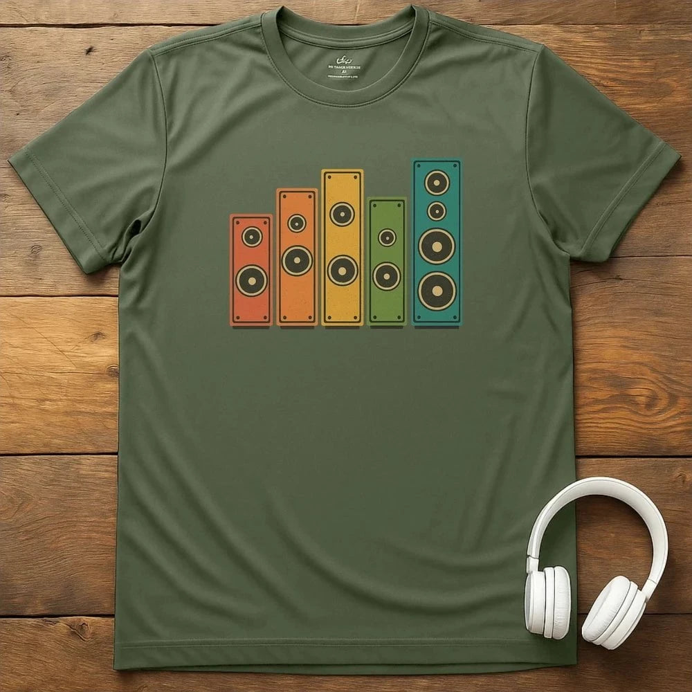 Speaker Rainbow T-Shirt - Military Green