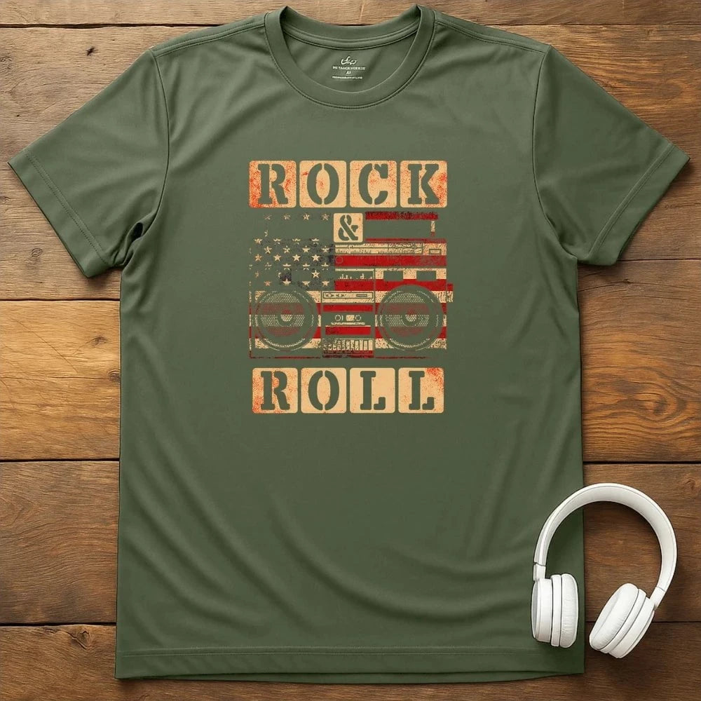 Rock Radio T-Shirt - Military Green