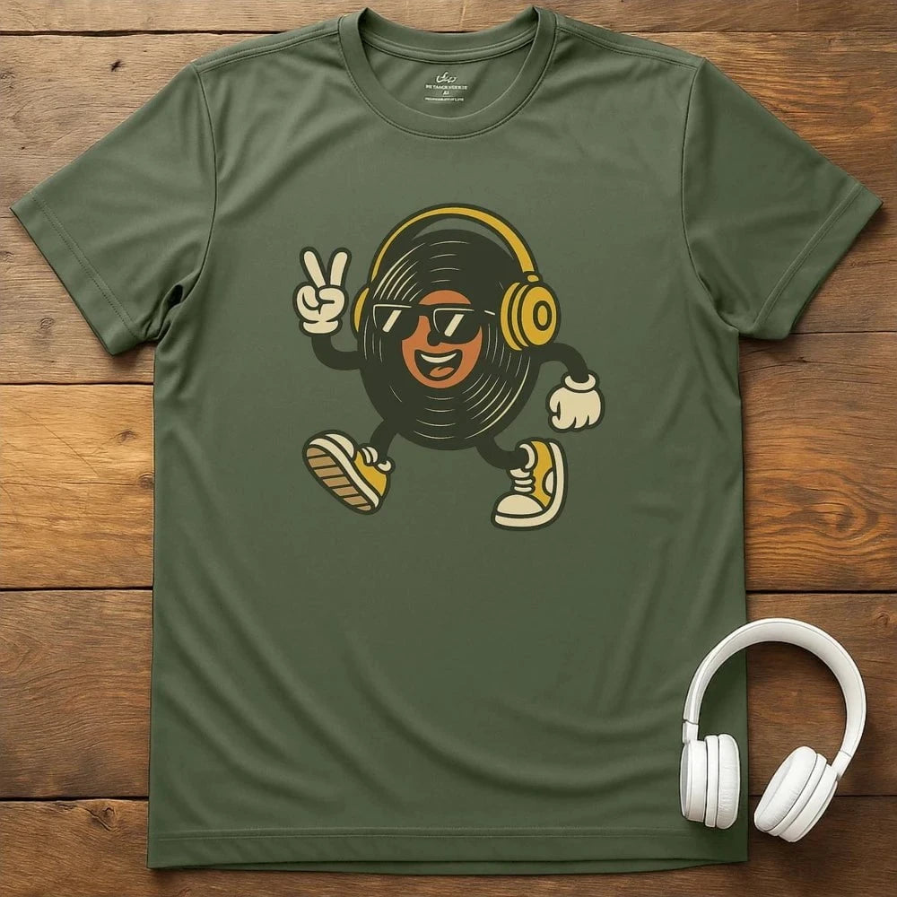 Peace Record T-Shirt - Military Green