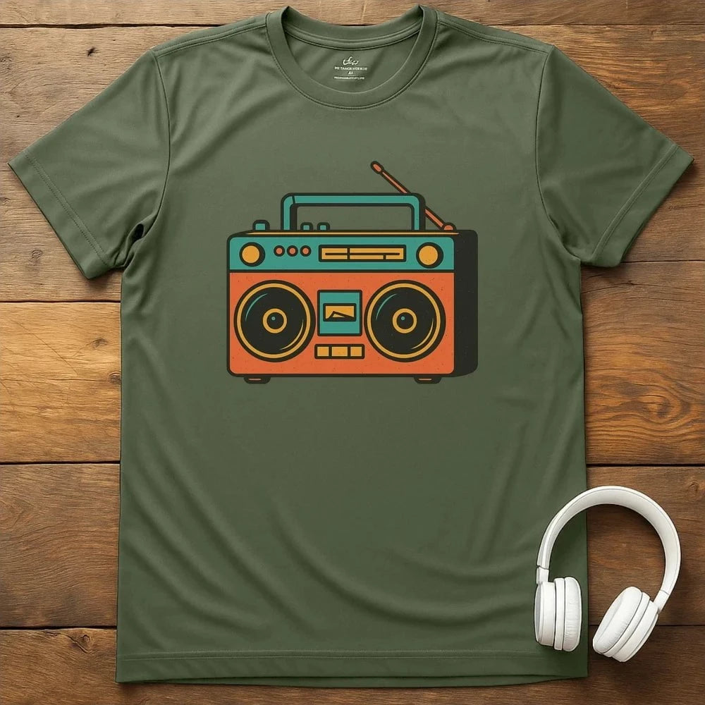 Cassette Radio T-Shirt - Military Green