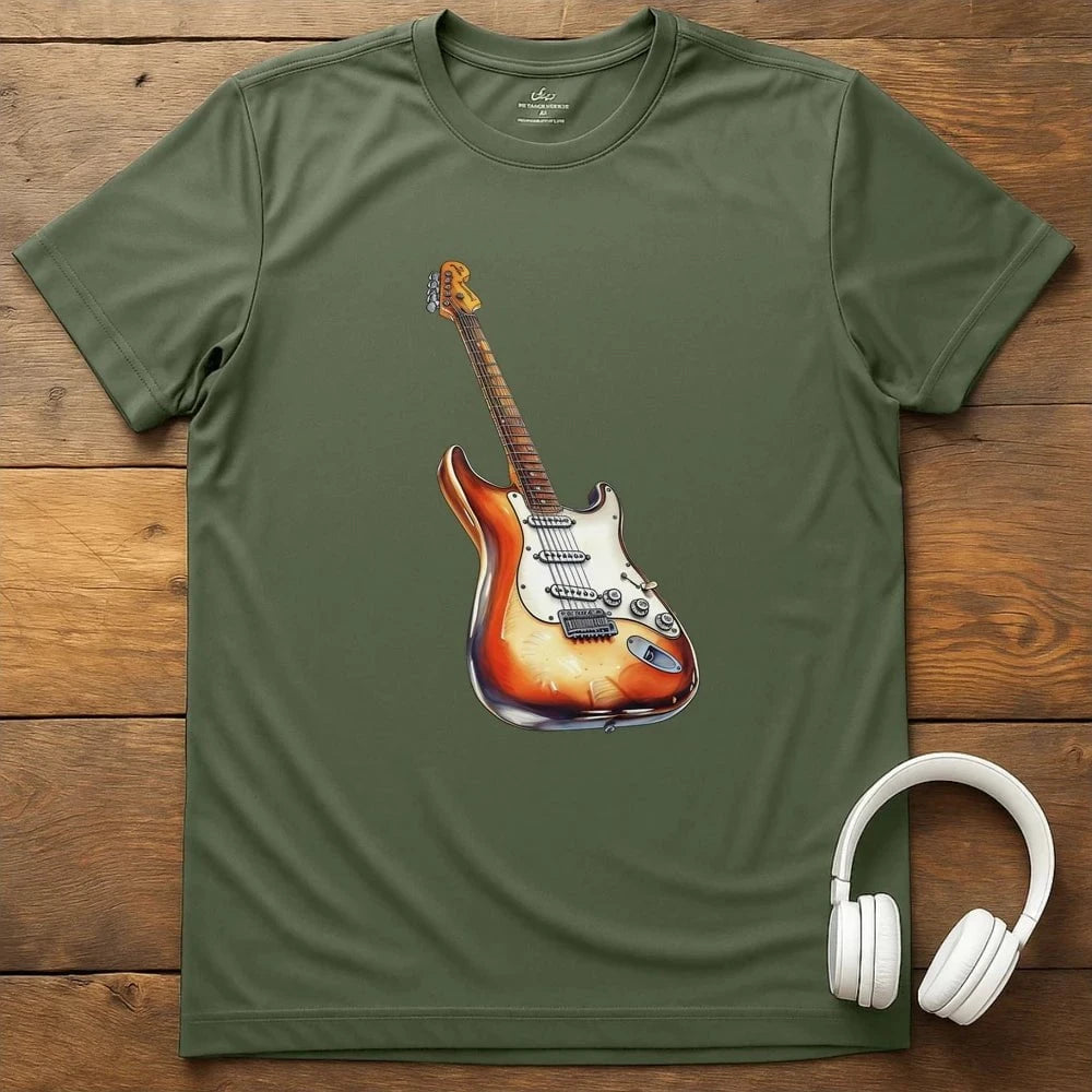 Electric Guitar T-Shirt - Military Green