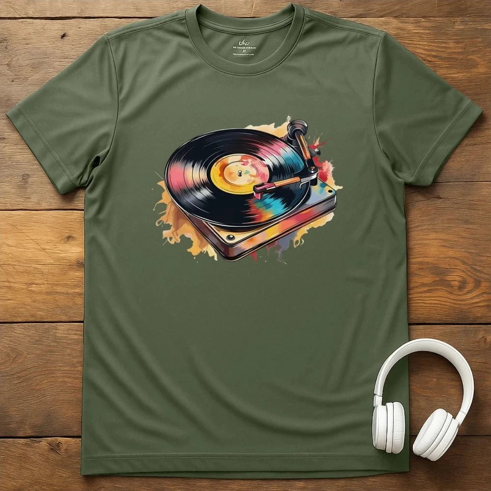 Pastel Turntable T-Shirt - Military Green
