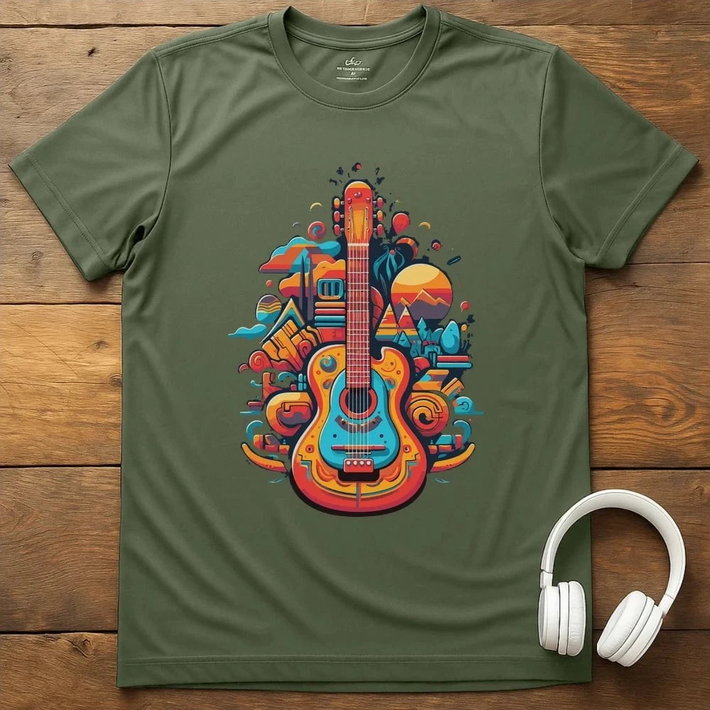 Guitar Vibing T-Shirt - Military Green