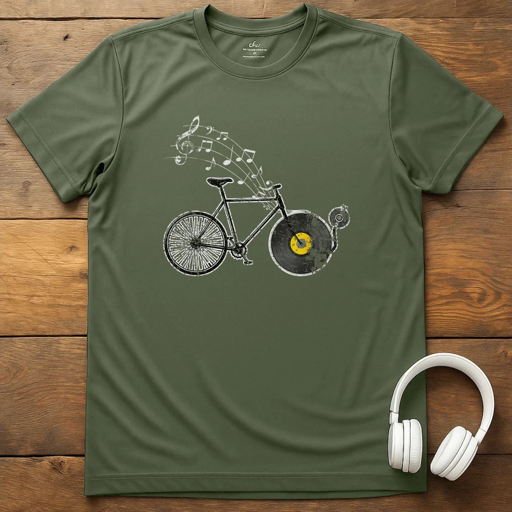 Bike Record T-Shirt - Military Green