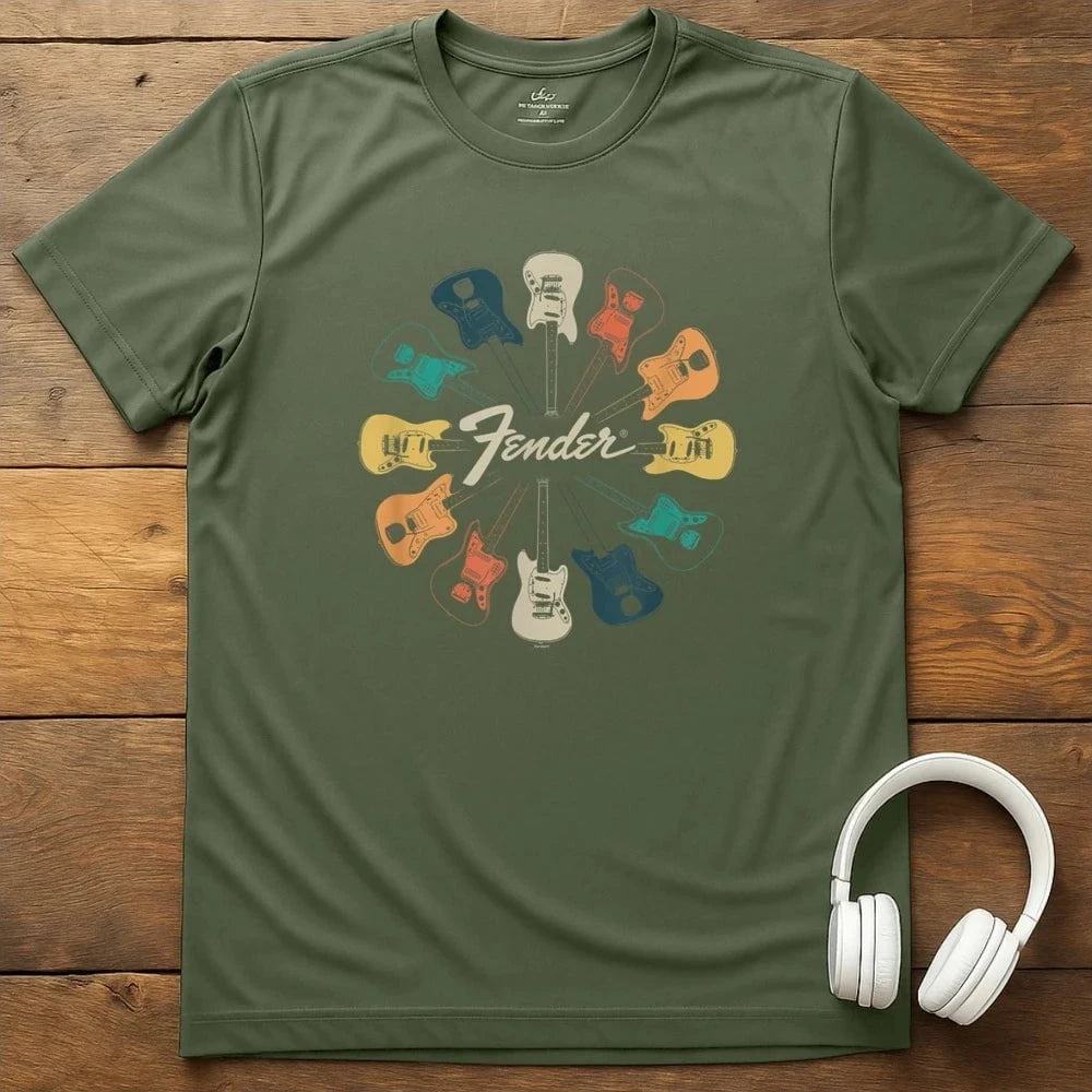 Fender Clock T-Shirt - Military Green