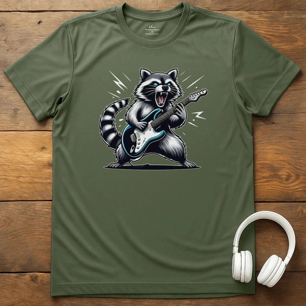 Racoon Shred T-Shirt - Military Green
