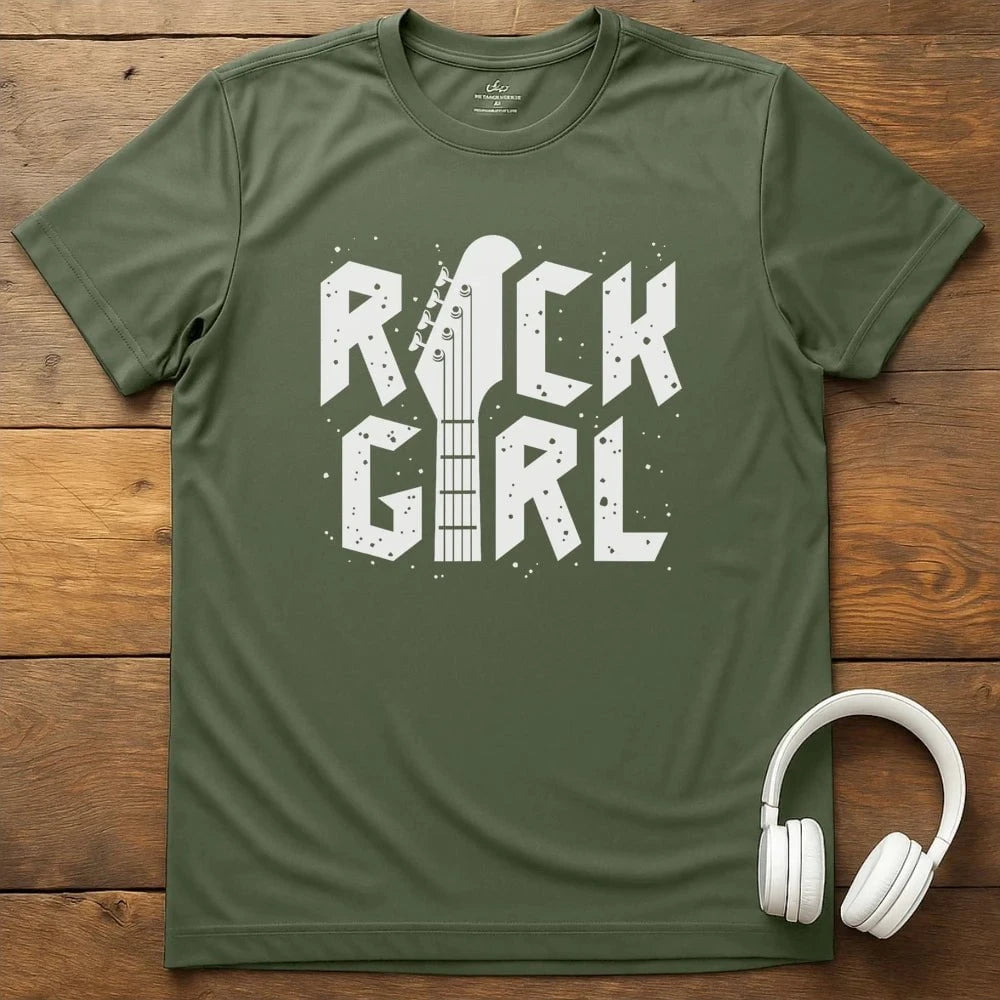 Rock Girl T-Shirt - Military Green
