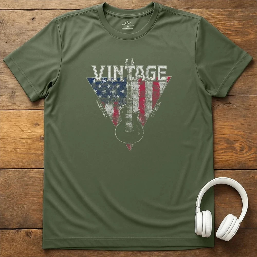 Vintage Flag T-Shirt - Military Green